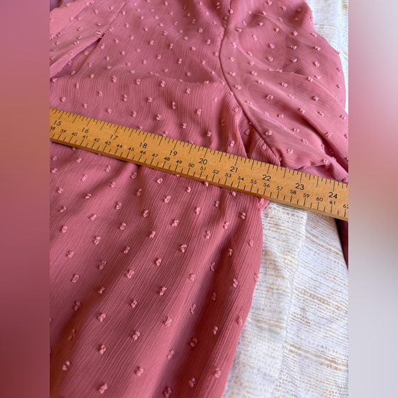 Blousology jacquard dot button down front blouse pink size 1X - Picture 11 of 16